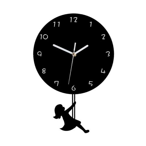 Simple Horloge Murale Salon Décoration Silent Net Balançoire Rouge Quartz Horloge Swing Horloge Murale