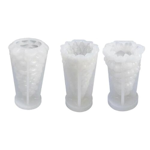 3pcs Arbres De Noël Bougie Moule 3d Bricolage Silicone Bougie Moule Résine Casting Moule Noël Pin Arbres Soa