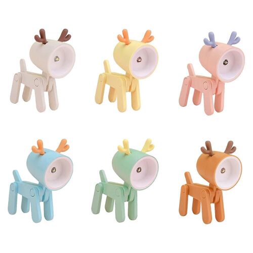 6 Pcs Lampe Cerf Led Lampe De Bureau Mignon Petit Support De Téléphone Mignon Cerf Lumière Support De Téléphone Réglable (6 Col