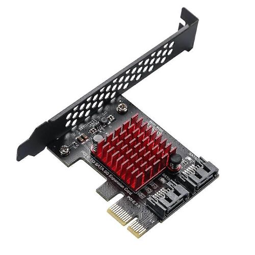 PCIe vers 2 Ports SATA 3 III 3.0 6 Gbit/s Adaptateur SSD Carte contrôleur PCI-E PCI X1 Carte Extension Supp