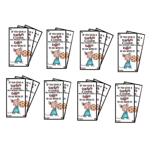 Carte de remerciement pour enseignant, si vous offrez un livre de biscuits à votre enseignant, cartes avec application unique