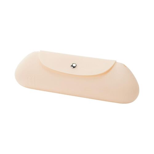 Porte-Pinceau De Maquillage En Silicone Sac À Cosmétiques De Voyage : Porte-Pinceaux Cosmétiques Pour Le Visage Portable Doux Porte-Pinceaux De Couleur Crème 