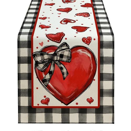 Chemin De Table Saint-Valentin,Décoration De Table De Ferme À Pois Pour La Cuisine Et La Salle À Manger
