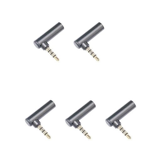 5Pcs Angle Droit 3.5mm Mâle à Femelle Convertisseur Audio Adaptateur Connecteur L Type Stéréo Microphone J