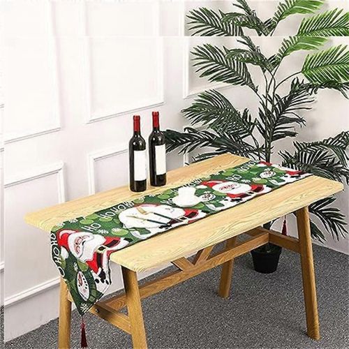 Nappe De Noël Motif De Noël Nappe De Chemin De Table Nappe En Dacron Lavable Pour Chris