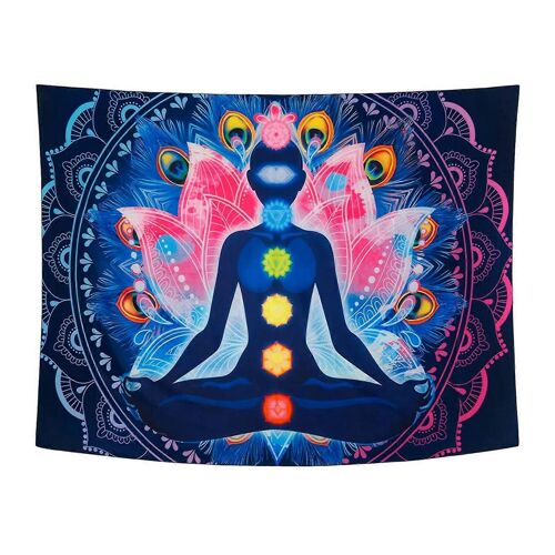 Tapisserie de sept chakras Tapisserie de yoga Tenture murale Mandala coloré Tapisserie murale Tapisseries indiennes de chakras