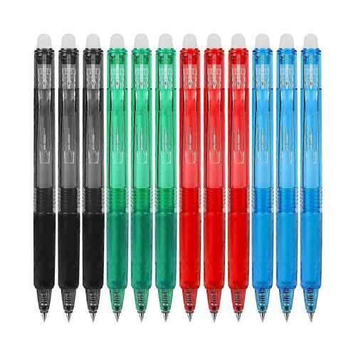 Stylos Gel Effaçables Rétractables, Pointe Fine 0,7 Mm, Faire Disparaître Les Erreurs, Prise En Main Confortable, Pour L'écriture De Dessin 12 Pack