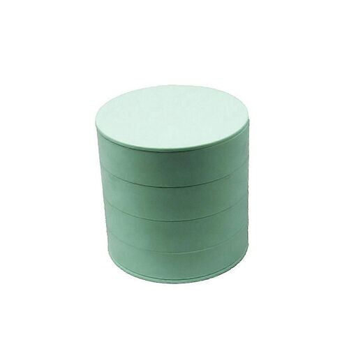 Boîte de rangement pour bijoux Plateau de rangement rotatif pour accessoires de bijoux avec couvercle Boîte à oreilles Boîte de rangement pour bijoux vert