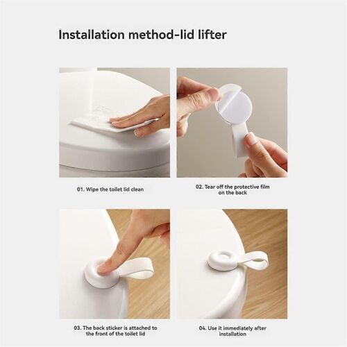 Lève-couvercle de toilette, 4 pièces, lève-siège de toilette, lève-poignée de siège de toilette, lève-couvercle de toilette, évite de toucher