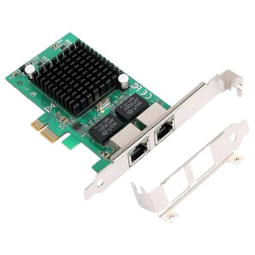 Carte contrôleur réseau Gigabit Ethernet PCI-E 10/100/1000 Mbit/s,RJ45 X2,double port PCIe pour serveur