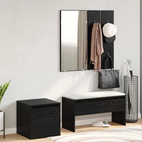 vidaXL Ensemble de meubles d'entrée 3 pcs Chêne noir 80 x 31 x 40 cm