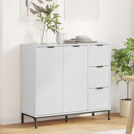 Vidaxl Buffet Blanc Brillant 89,5 X 33 X 82 Cm Bois D'ingénierie