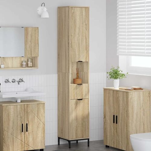 Vidaxl Meuble De Salle De Bain Haut Chêne Sonoma 31.5 X 33 X 190 Cm