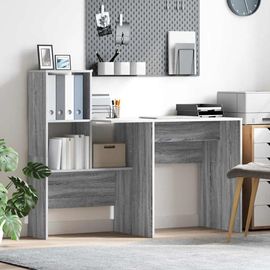 Vidaxl Bureau Sonoma Gris 131,5 X 50 X 106,5 Cm Bois D'ingénierie