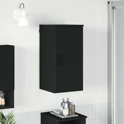 vidaXL Cabinet de salle de bain avec stockage Noir 30 x 31,5 x 61 cm