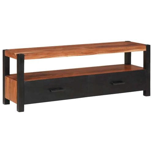 Vidaxl Meuble De Rangement Multimédia Marron Bois D'acacia Massif