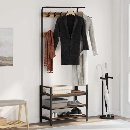 Vidaxl Porte-Manteau Bois Ancien 75 X 34 X 184 Cm Bois D'ingénierie