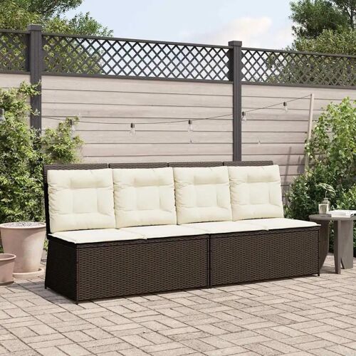 Vidaxl Banc De Jardin Avec Coussin Marron Poly Rotin