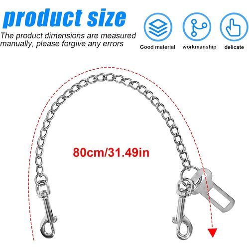 Cmjaagur-Laisse Chien Chaîne Inoxydable 80 Cm Laisse Chaîne En Métal Ceintures De Sécurité Pour Chien, Duty Uni Laisse Chaînelaisse Pour Chien En Chaîne Chromée Pour Chiot Petite Taille Chie[M355]