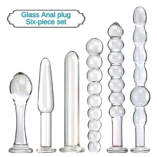 Plug Anal En Verre, Six Types De Perles, Petit Gode À Double Usage, Plug Anal, Extension Après La Masturbation, Jouet Sexuel Pour Adulte F