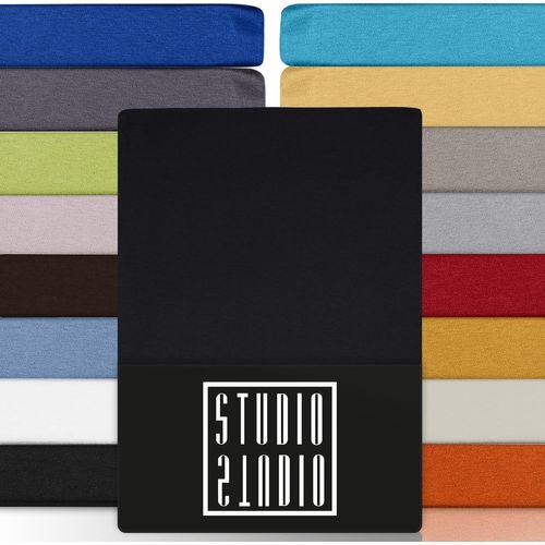 TEPPC-Drap-Housse 160x200cm \u2013 Jersey 100 % Coton Peigné \u2013 Noir \u2013 Certifié Oeko-TEX \u2013 Infroissable, Extensible \u2013 pour Matelas 15\u201325 cm