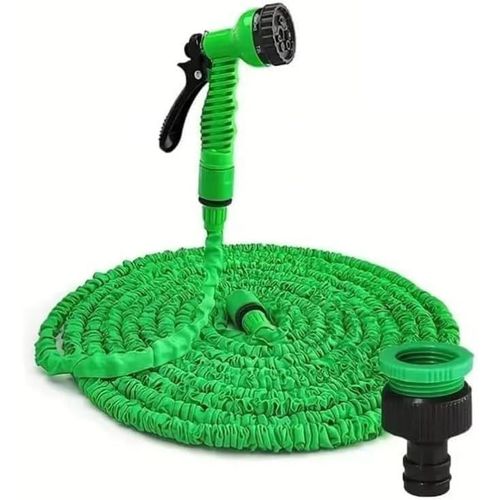 HTHED-Wisdom Line Tuyau d'Arrosage Extensible 15m, 8 Modes de Pulvérisation, Haute Pression 4 Bars, Vert