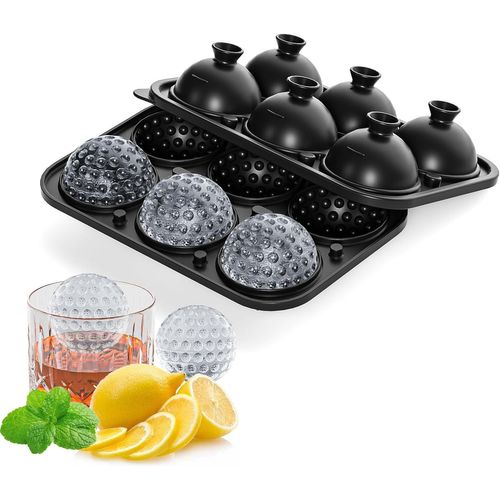 Mevronisshop-Moule À Boules De Glace En Silicone, Moule À Glaçons À Grosses Boules, 2.2in Glaçons Ronds En Forme De Balle De Golf Pour Whisky Cocktails Café Glacé, Cadeau Balle De Golf(Golf-6balls)