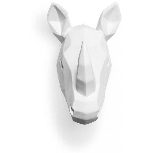 Tête de rhinocéros Origami - Résine Blanc