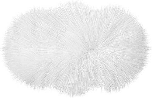 Kalanka-Coussin De Banc Tapis Moelleux En Fausse Fourrure Blanche Douce Pour Chambre À Coucher Balcon Canapé Lecture Décoration De Sol Pour Chaise De Voiture Couloir Cheminée Salon (50 Cm Ovale)