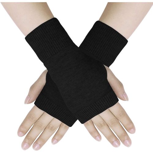 Gants Sans Doigts Demi Doigt Femme Gants Chauffants Extensible Gants Tricotés Gants Chauds D'hiver Pour Femmes,Hommes