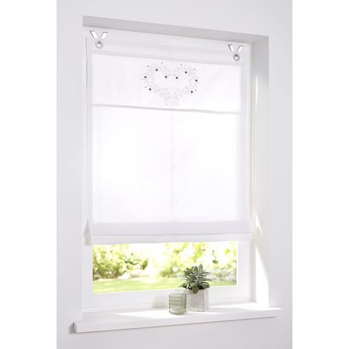Ersan-Store Bateau Svea Romantique C?ur Oeilets Sans Perçage Blanc 45 X 140 Cm (L X H)
