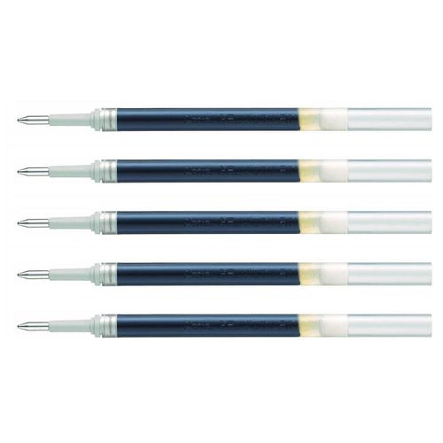 Pentel Lot De 5 Recharges Lr7 Pour Roller Energel Liquide Pte 0,7 Tracé 0,35 Mm Vert