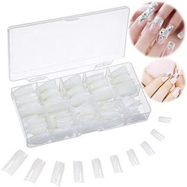 Faux Ongles 500 Pièces Naturel French Acrylique Capsules Faux Ongle Kit D'extensions D'ongles Pour Femmes Dames Filles Nail Art 