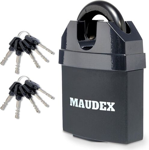 Gros Cadenas solide avec 10 clés - [cylindre anti-perçage, anti-crochetage] - [anse fermée] ¿ Cadenas extérieur pour hangar, portail, garage, conteneur