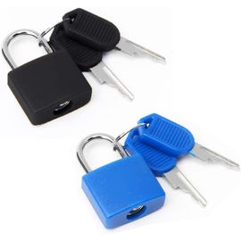 KALANKA-2 Pièces Petit Cadenas à Clé,Petit Cadenas,Mini Cadenas,Lot Cadenas,Cadenas Valise,Petit Cadenas à Clé,Cadenas Clé Casier,Cadenas pour Valise,pour Valises,Casiers,Tiroir (Bleu + Noir)