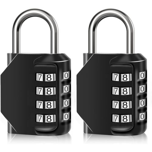 Cadenas À Combinaison Étanche À 4 Chiffres,En Alliage De Zinc,Pour Portes,Boîtes À Outils,Écoles,Gymnases,Clôtures,Armoires À Crochets Et Rangements (2Pcs)
