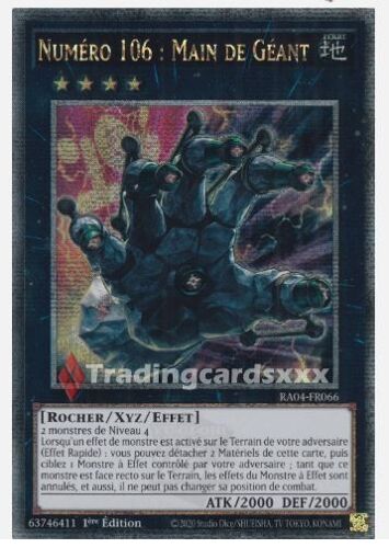 Yu Gi Oh Ra04 Fr066 Numéro 106 Main De Géant Quarter Century