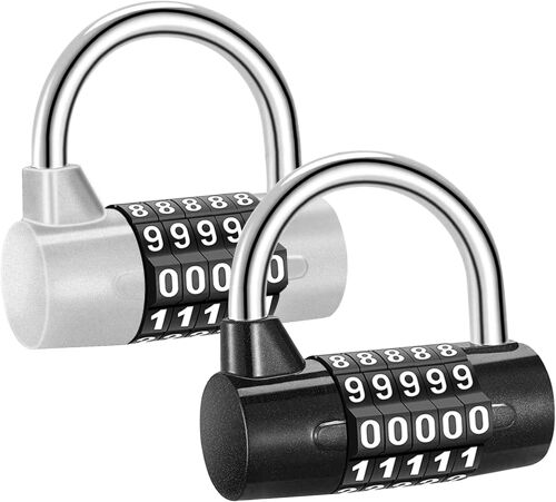 2 Pièces Cadenas à Combinaison avec 5 Chiffres Cadenas, verrou de combinaison numérique, Cadenas Code Lock pour Serrure de Les valises, Casiers