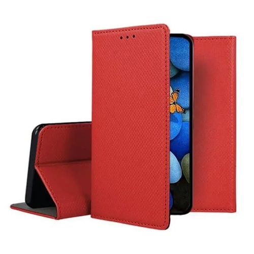 Housse pour Samsung Galaxy S25 5G - etui coque pochette portefeuille + film ecran - ROUGE MAGNET