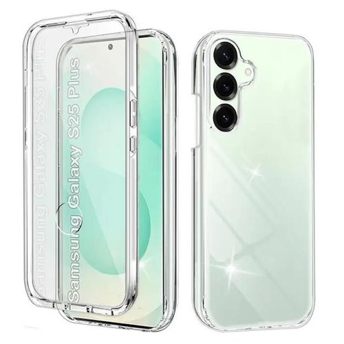 Coque Pour Samsung Galaxy S25 Plus 5g - Housse Etui Silicone Gel 360 Integrale + Film Ecran - Transparent