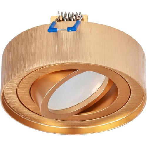 KAL-Spot Plafonnier Encastré Rond Or Skand Mini Orientable - Spot En Aluminium Compatible Avec Douille Gu10 - Applique De Plafond Ø95X30Mm Mm Pour Salon, Cuisine, Couloir, Bureau