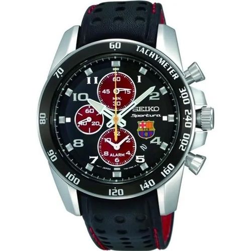 Montre - Seiko - Sportura Barça Cr. Correa Neg. - Quartz - Analogique - Cuir Noir