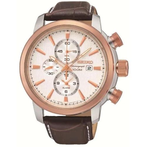 Montre - Seiko - Snaf54p1 - Analogique - Cuir - Argenté