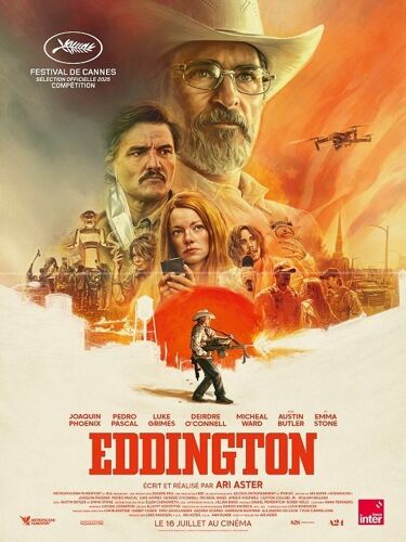 Eddington - Affiche Pliée Originale De Cinéma - Format 40x60 Cm - Un Film De Ari Aster Avec Joaquin Phoenix, Pedro Pascal, Luke Grimes, Deirdre O'Connell, Micheal Ward, Emma Stone - Année 2025