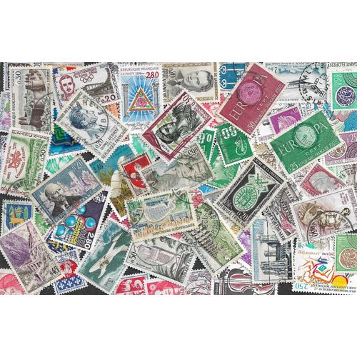 Lot 100 Timbres Francais Oblitérés Année 1960 À 2001 Semi-Moderne En Francs