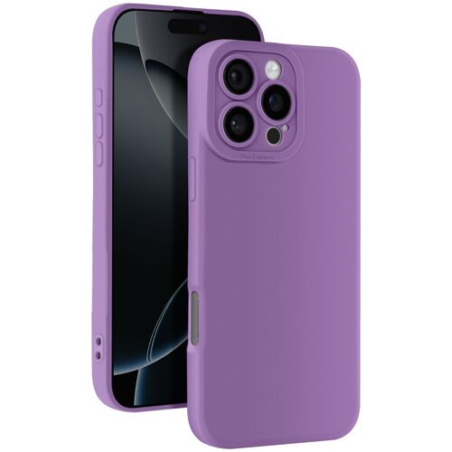 Coque pour iPhone 16 Pro Silicone Lisse Bloc Caméra Protégé Violet