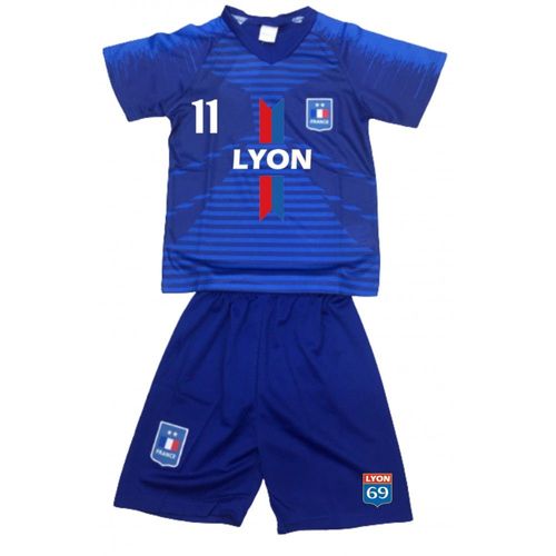 Ensemble De Foot Maillot Et Short Lyon Enfant (Taille 8 Ans,Couleur Bleu)