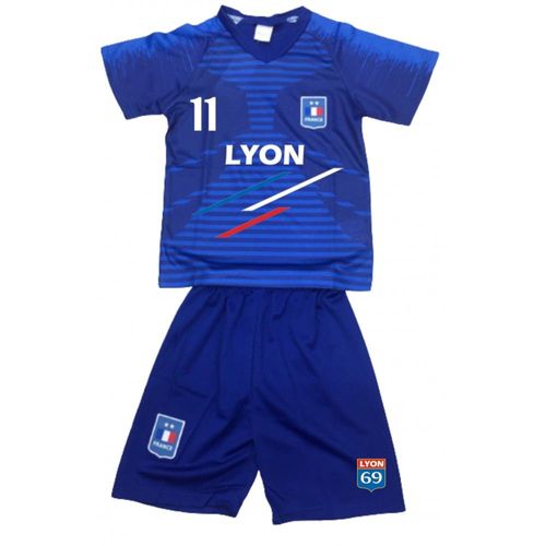Ensemble Foot Lyon Enfant Rayures (Taille 10 Ans,Couleur Bleu)