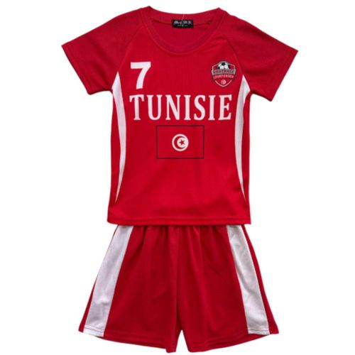 Ensemble De Football Enfant Maillot Et Short - Inspiré De Tunisie - Rouge (Taille 6 Ans,Couleur Rouge)