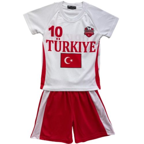 Ensemble De Football Enfant Maillot Et Short - Turquie - Blanc - Taille 4 Au 14 Ans (Taille 6 Ans,Couleur Blanc)